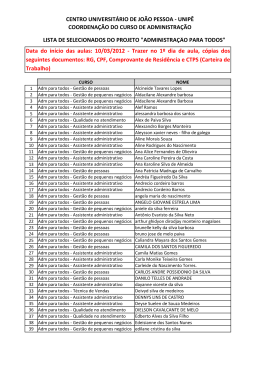 Confira a lista dos selecionados