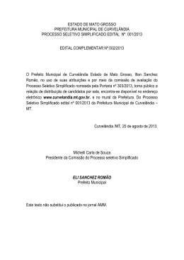 Edital Complementar Completo - Local das provas