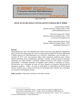 APLICA&Ccedil;&Atilde;O DO JOGO CONTIG 60 EM TURMAS DE 8 a