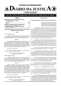 DI&Aacute;RIO DA JUSTI&Ccedil;A - S&iacute;tio do Minist&eacute;rio P&uacute;blico do Maranh&atilde;o