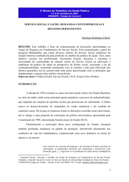 demandas contempor&acirc;neas e desafios permanentes