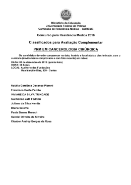 avaliação complementar prm cancerologia cirúrgica