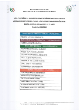 Lista Provisória de Candidatos Admitidos às Provas para Maiores