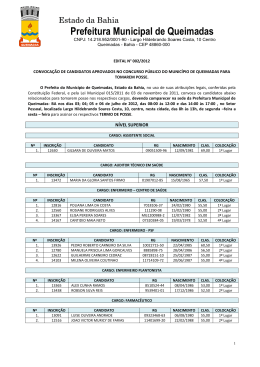 Edital de Convoca&ccedil;&atilde;o para Posse
