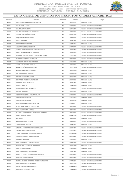 Listagem Geral de Candidatos Inscritos - Reis & Reis
