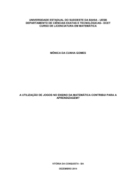 a utiliza&ccedil;&atilde;o de jogos no ensino da matem&aacute;tica contribui para