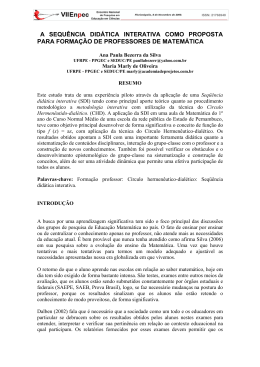 a sequ&ecirc;ncia did&aacute;tica interativa como proposta para forma&ccedil;&atilde;o de