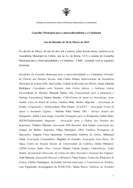 Acta em Minuta - Pelouro dos Direitos Sociais / C&acirc;mara Municipal