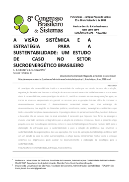 a vis&atilde;o sist&ecirc;mica e a estrat&eacute;gia para a sustentabilidade: um estudo