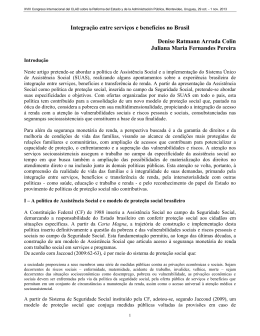 Integra&ccedil;&atilde;o entre servi&ccedil;os e benef&iacute;cios no Brasil Denise Ratmann