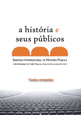 Anais do Simp&oacute;sio Internacional de Hist&oacute;ria P&uacute;blica