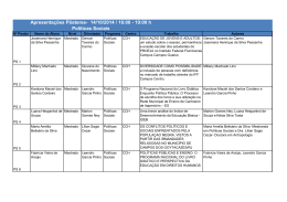 14/10/2014 / 16:00 - 19:00 h Pol&iacute;ticas Sociais