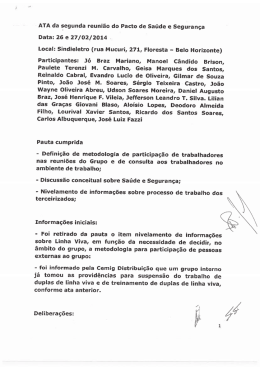 Ata da 2ª reunião do Pacto de Segurança - Sindieletro-MG