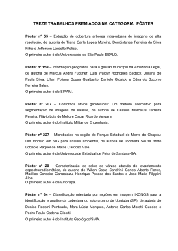 P&ocirc;ster n&ordm; 159 - Divis&atilde;o de Sensoriamento Remoto