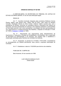 ORDEM DE SERVIÇO 08/1999 - Tribunal de Justiça de Minas Gerais