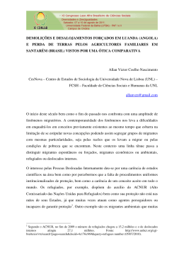 DEMOLI&Ccedil;&Otilde;ES E DESALOJAMENTOS FOR&Ccedil;ADOS EM LUANDA