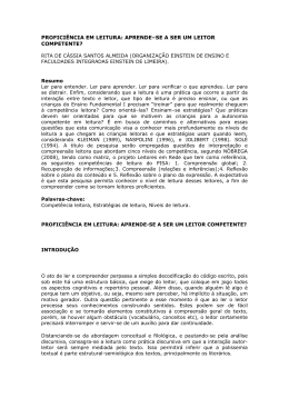 profici&ecirc;ncia em leitura: aprende&ndash;se a ser um leitor competente?