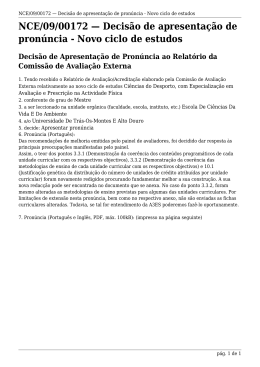Novo ciclo de estudos