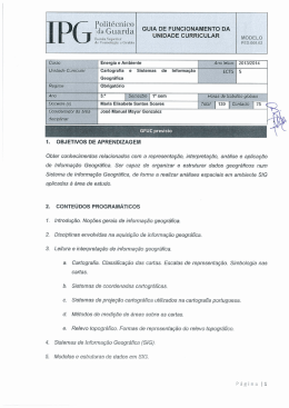 Cartografia e Sistemas de Informação Geográfica