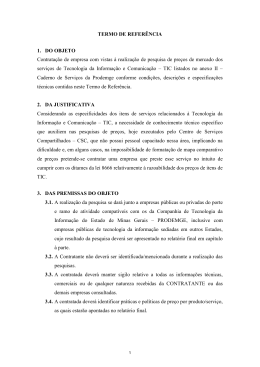 Termo de Referência - Portal de Compras do Estado de Minas Gerais