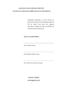 &Acirc; An&aacute;lise cr&iacute;tica da bibliografia sobre gravita&ccedil;&atilde;o de pre&ccedil;os