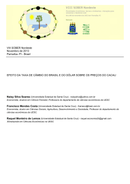 efeito da taxa de c&acirc;mbio do brasil e do d&oacute;lar sobre os pre&ccedil;os do