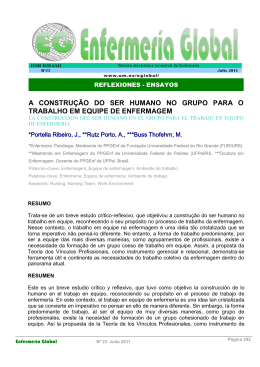 a constru&ccedil;&atilde;o do ser humano no grupo para o trabalho em equipe de
