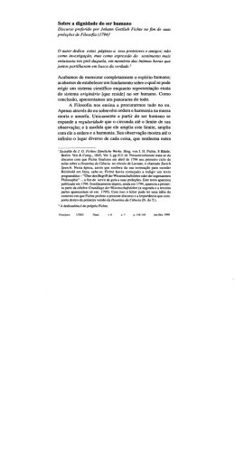 Sobre a Dignidade do Ser Humano. Discurso