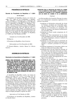 Resolução da Assembleia da República nº1/2001