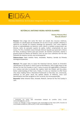 RET&Oacute;RICA E ANTONIO VIEIRA: NOVOS OLHARES