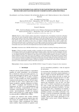 UTILIZA&Ccedil;&Atilde;O DE SENSORES PARA OBTEN&Ccedil;&Atilde;O DE