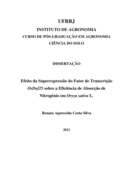 INSTITUTO DE AGRONOMIA Efeito da Superexpress&atilde;o do Fator de