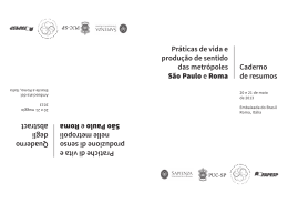 Pr&aacute;ticas de vida e produ&ccedil;&atilde;o de Sentido na metr&oacute;pole S&atilde;o Paulo.