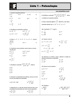 Lista 1 – Potenciação