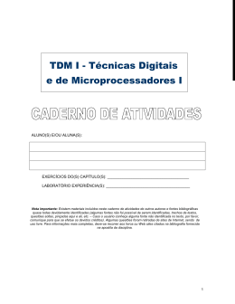 TDM I - T&eacute;cnicas Digitais e de Microprocessadores I