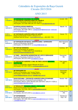 Calendário de Exposições da Raça Guzerá Circuito 2015/2016