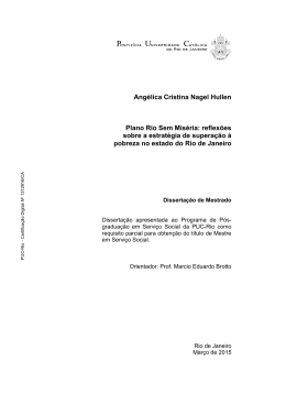 Ang&eacute;lica Cristina Nagel Hullen Plano Rio Sem Mis&eacute;ria: reflex&otilde;es