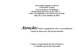 resultado e programa&ccedil;&atilde;o de educa&ccedil;&atilde;o f&iacute;sica