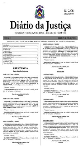 DJ 2225 - Tribunal de Justi&ccedil;a do Estado do Tocantins