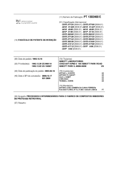 (11) N&uacute;mero de Publica&ccedil;&atilde;o: PT 1302468 E