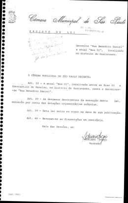 ,fiz ` » x ` l f ç f Denomina "Rua Benedito Daniel"