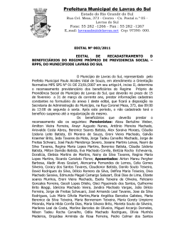 Edital n&ordm; 003/2011 - Prefeitura Municipal de Lavras do Sul