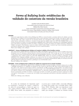 Forms of Bullying Scale: evid&ecirc;ncias de validade de
