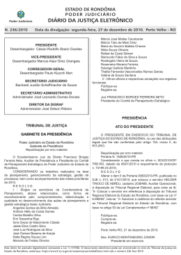 di&aacute;rio da justi&ccedil;a eletr&ocirc;nico - Tribunal de Justi&ccedil;a de Rond&ocirc;nia