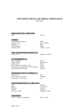 LISTAGEM PARCIAL DE OBRAS FORNECIDAS