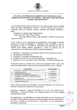 Acta do acto p blico de abertura das propostas
