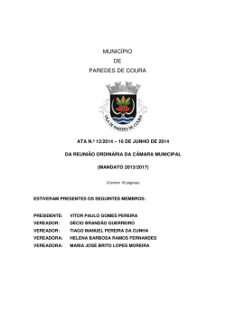 Ata nº 12 - Câmara Municipal de Paredes de Coura