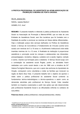 A Pr&aacute;tica Profissional Do Assistente Na Apam