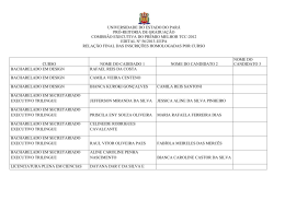 Inscri&ccedil;&otilde;es homologadas ap&oacute;s recurso