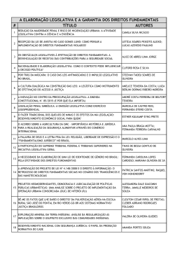 t&iacute;tulo autores a elabora&ccedil;&atilde;o legislativa e a garantia dos